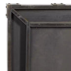 Specchio da terra rustico a figura intera, cornice in legno marrone e metallo, altezza 68", autoportante