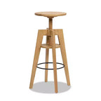 Sgabello da bar regolabile in legno massello di rovere, noce, senza schienale, stile minimalista
