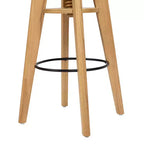 Sgabello da bar regolabile in legno massello di rovere, noce, senza schienale, stile minimalista