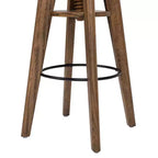 Sgabello da bar regolabile in legno massello di rovere, noce, senza schienale, stile minimalista