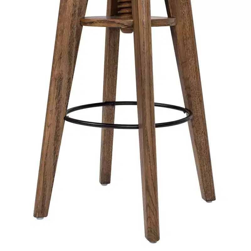 Sgabello da bar regolabile in legno massello di rovere, noce, senza schienale, stile minimalista