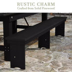 Panca pieghevole stile rustico Merrick Lane 96 x 12 in pino massello
