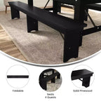 Panca pieghevole stile rustico Merrick Lane 96 x 12 in pino massello