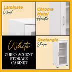 Credenza a Buffet d'Accento con Anta in Vetro Satinato e 2 Ripiani Regolabili
