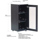 Credenza a Buffet d'Accento con Anta in Vetro Satinato e 2 Ripiani Regolabili