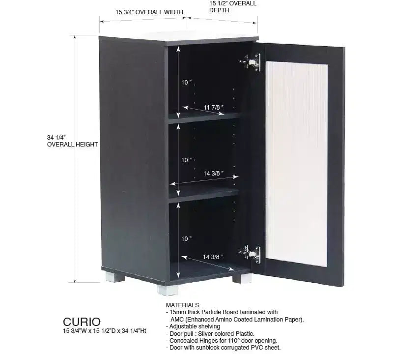 Credenza a Buffet d'Accento con Anta in Vetro Satinato e 2 Ripiani Regolabili