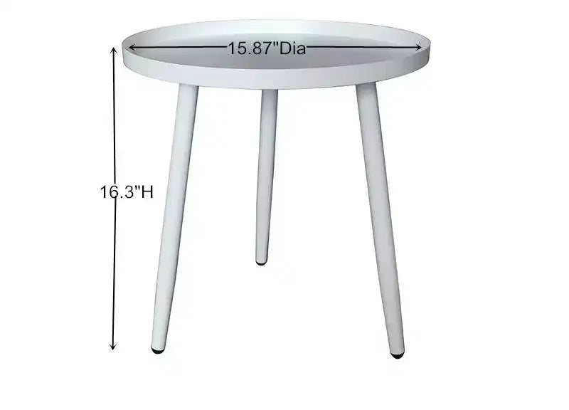 Tavolino / Comodino rotondo in metallo nero, design minimalista a piedistallo