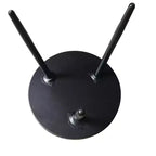 Tavolino / Comodino rotondo in metallo nero, design minimalista a piedistallo