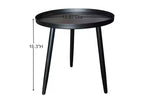 Tavolino / Comodino rotondo in metallo nero, design minimalista a piedistallo
