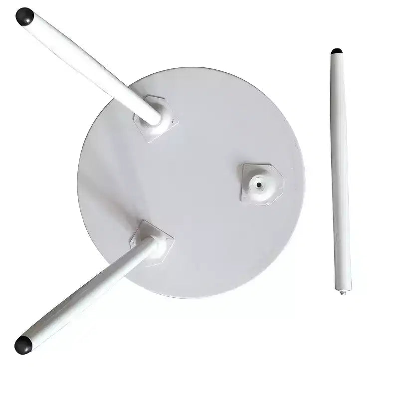 Tavolino / Comodino rotondo in metallo nero, design minimalista a piedistallo