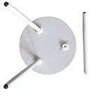 Tavolino / Comodino rotondo in metallo nero, design minimalista a piedistallo