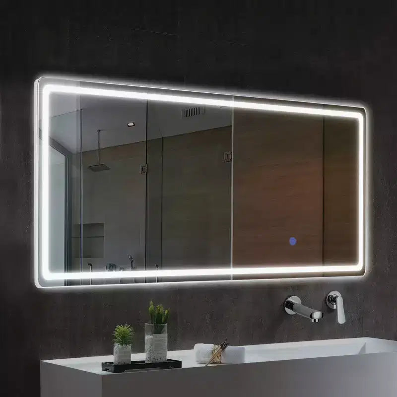 PexFix Specchio Moderno Rettangolare a Figura Intera Senza Cornice con Angoli Arrotondati, Argento, 40,6 cm L x 160 cm A