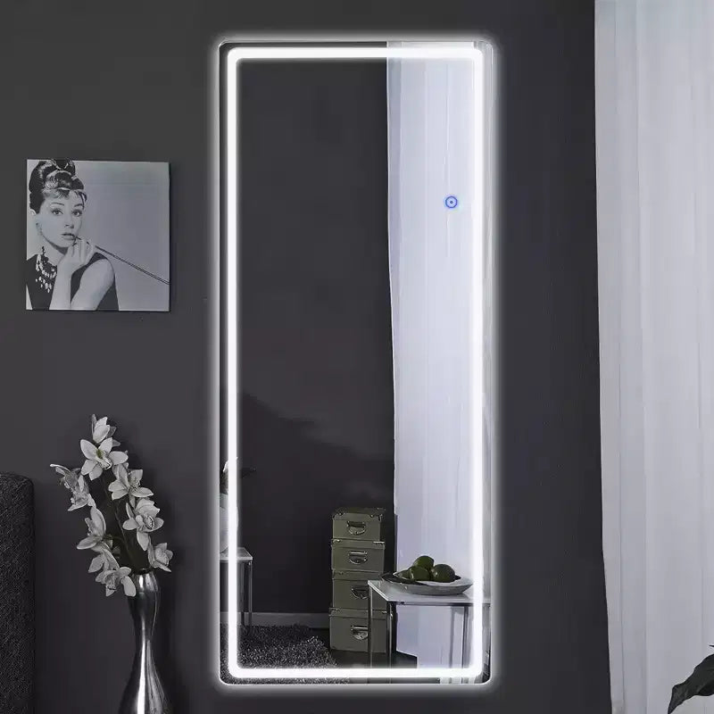 PexFix Specchio Moderno Rettangolare a Figura Intera Senza Cornice con Angoli Arrotondati, Argento, 40,6 cm L x 160 cm A