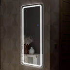 PexFix Specchio Moderno Rettangolare a Figura Intera Senza Cornice con Angoli Arrotondati, Argento, 40,6 cm L x 160 cm A