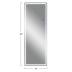 PexFix Specchio Moderno Rettangolare a Figura Intera Senza Cornice con Angoli Arrotondati, Argento, 40,6 cm L x 160 cm A