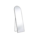 Specchio da terra a figura intera ad angolo retto ad arco da 64 pollici, specchio da parete con cornice sottile in lega di alluminio con staffa