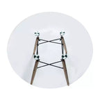 Tavolo da pranzo bistrot rotondo mid-century da 80 cm, piano in vetro temperato o MDF, base Eiffel