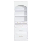 Dispensa da Cucina Autoportante da 212,6 cm con Top Effetto Marmo, 5 Cassetti e Ripiani
