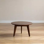 Tavolino rotondo in legno massello con ripiano inferiore, base a 3 gambe, capacità di 180 kg