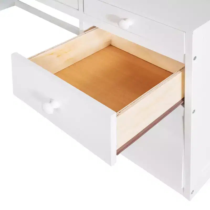 Letto a soppalco una piazza e mezza/matrimoniale con scaletta, mensole e scrivania con cassetti - ModernLuxe