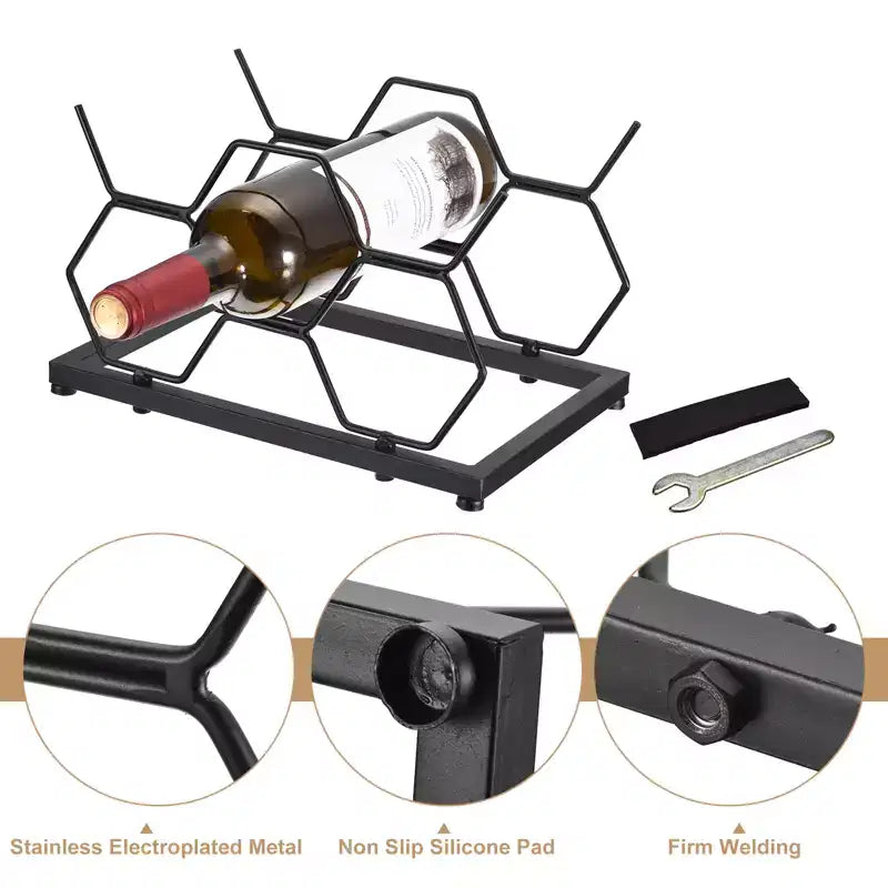 Portabottiglie da appoggio autoportante Unique Bargains con struttura geometrica salvaspazio