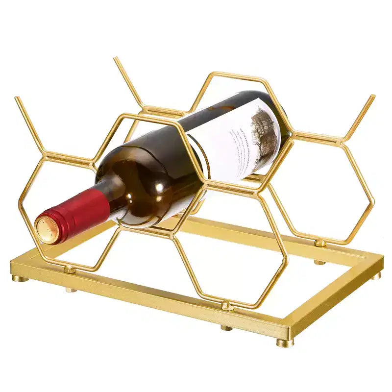 Portabottiglie da appoggio autoportante Unique Bargains con struttura geometrica salvaspazio