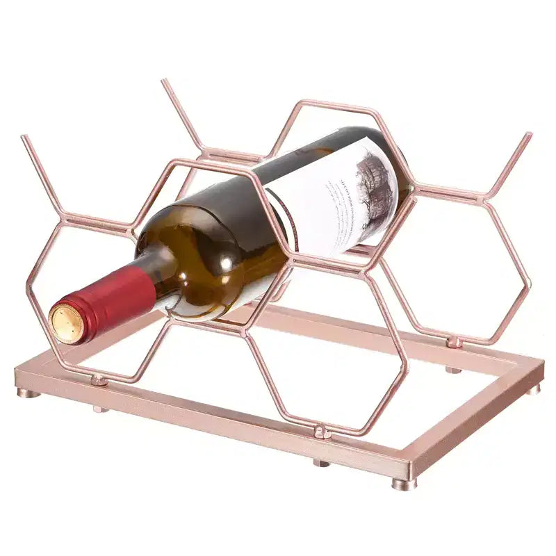 Portabottiglie da appoggio autoportante Unique Bargains con struttura geometrica salvaspazio