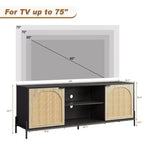 Mobile TV in Rattan da 65" e Centro Intrattenimento per TV fino a 75", Contenitore per Soggiorno