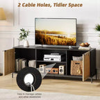 Mobile TV in Rattan da 65" e Centro Intrattenimento per TV fino a 75", Contenitore per Soggiorno