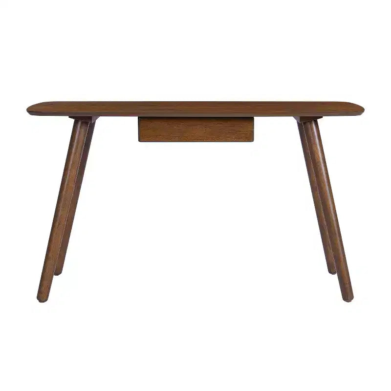 Scrivania per computer da 134 cm in legno per ufficio/casa con 1 cassetto, noce, gambe a otto