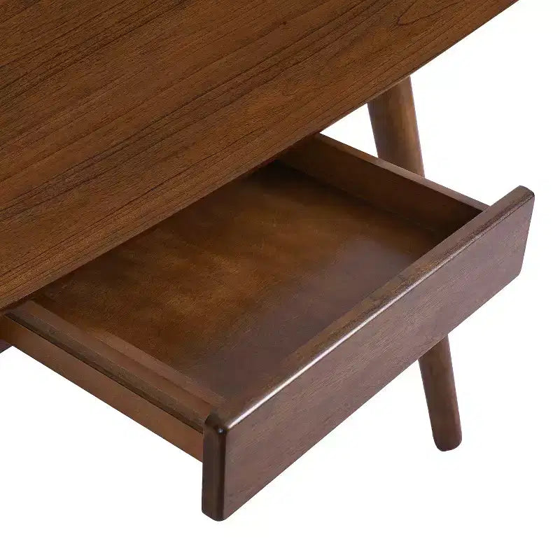 Scrivania per computer da 134 cm in legno per ufficio/casa con 1 cassetto, noce, gambe a otto