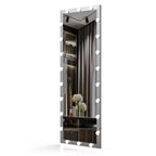 Specchio a figura intera Hollywood 63x24 con luci: 4 modalità colore, controllo touch, a parete o autoportante