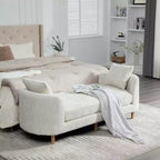 Panca Chaise Lounge Imbottita in ciniglia con cuscino e guanciali, capacità 204 kg