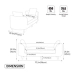 Panca Chaise Lounge Imbottita in ciniglia con cuscino e guanciali, capacità 204 kg