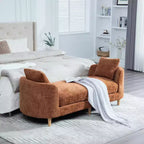 Panca Chaise Lounge Imbottita in ciniglia con cuscino e guanciali, capacità 204 kg