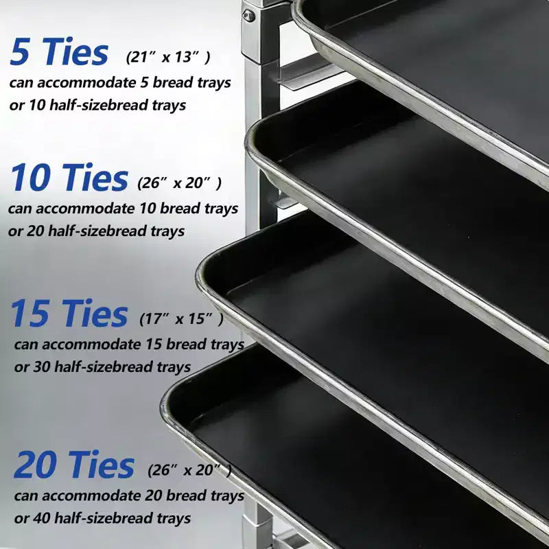 5/20 Rastrelliera per teglie da forno, per raffreddare e conservare pane in cucine, panifici e ristoranti