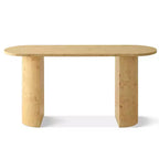 Consolle da ingresso moderna ovale da 60 con venature del legno di radica e gambe a semicerchio, tavolo da divano per foyer, corridoio o soggiorno - Panipeachy