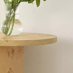 Consolle da ingresso moderna ovale da 60 con venature del legno di radica e gambe a semicerchio, tavolo da divano per foyer, corridoio o soggiorno - Panipeachy