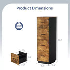 Classificatore in Legno Karl Home15 Pollici Goffrato a 4 Cassetti