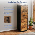 Classificatore in Legno Karl Home15 Pollici Goffrato a 4 Cassetti