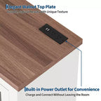 Madia Moderna Multifunzionale con Anta in Vetro con Design a Croce, Presa Elettrica Integrata, Credenza Contenitore per Soggiorno o Sala da Pranzo