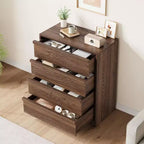 Comodino e cassettiera moderni a 4 cassetti, marrone, 74,9 cm L x 99,8 cm H