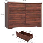 GustoWave Armadio Moderno, Comò Contenitore in Legno con 6 Cassetti per Camera da Letto, Soggiorno, Ingresso, Marrone