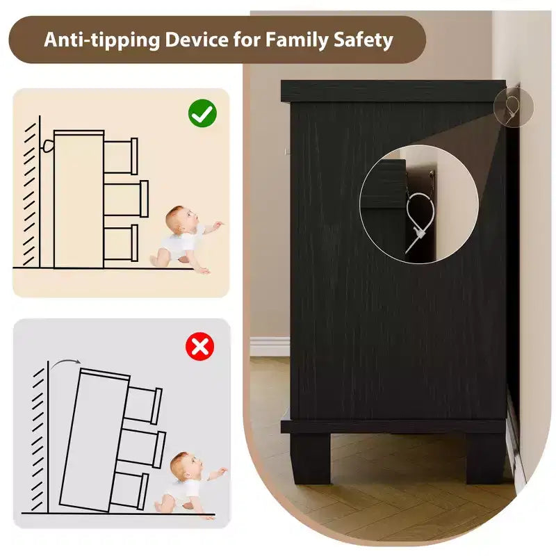Comò moderno in legno da 130 cm con 7 cassetti, cassettiera robusta con maniglie in metallo per camera da letto e soggiorno