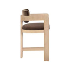 Sgabello da bar da banco in velluto Art Déco con braccioli, verde, in legno massello di caucciù, portata 136 kg