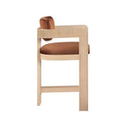 Sgabello da bar da banco in velluto Art Déco con braccioli, verde, in legno massello di caucciù, portata 136 kg