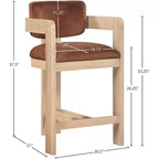 Sgabello da bar da banco in velluto Art Déco con braccioli, verde, in legno massello di caucciù, portata 136 kg
