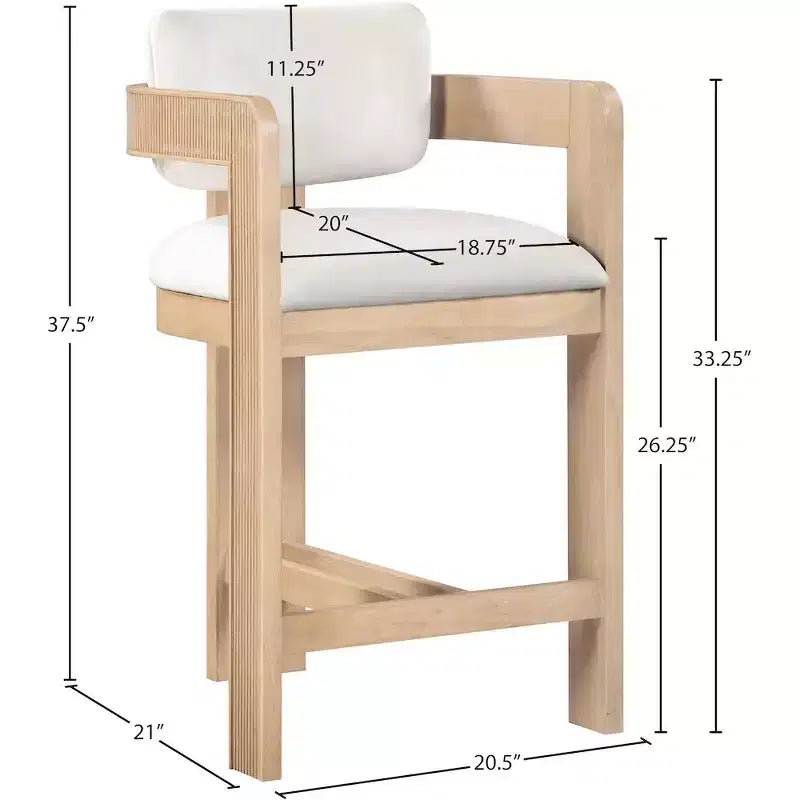 Sgabello da bar da banco in velluto Art Déco con braccioli, verde, in legno massello di caucciù, portata 136 kg