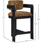 Sgabello da bar da banco in velluto Art Déco con braccioli, verde, in legno massello di caucciù, portata 136 kg