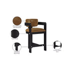Sgabello da bar da banco in velluto Art Déco con braccioli, verde, in legno massello di caucciù, portata 136 kg